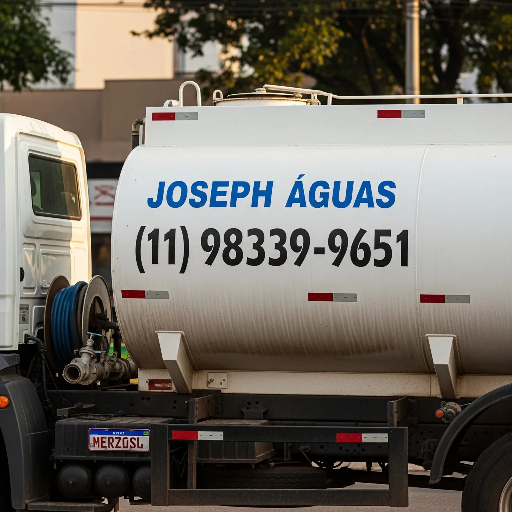 Caminhão pipa Joseph Águas entregando água potável na Vila Leopoldina São Paulo
